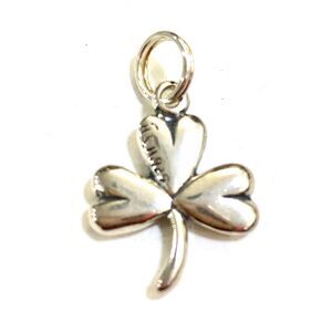 .925 Shamrock Vintage Sterling Silver Jewelry Charm #luck